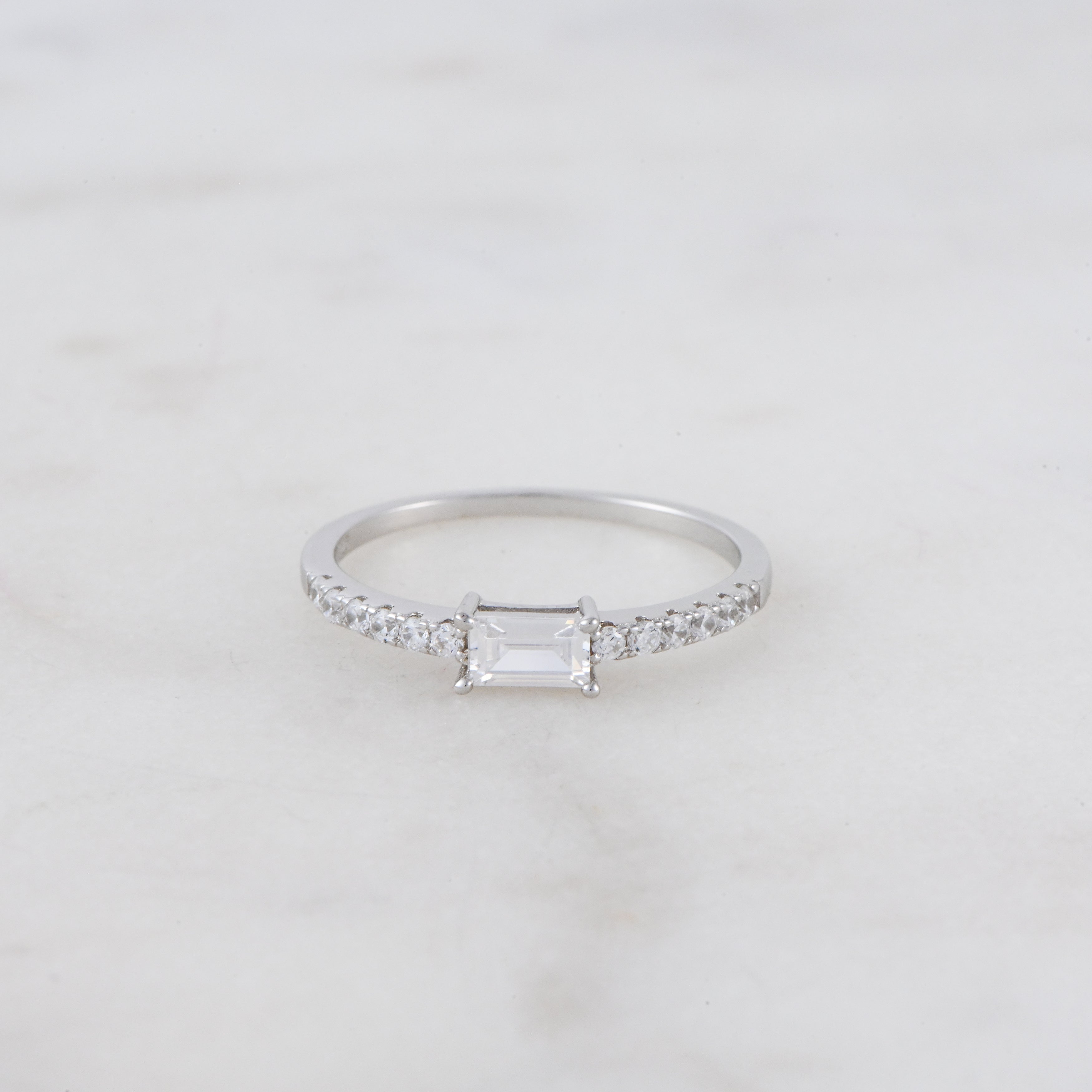 Baguette & CZ Stacking Ring – Sami Jewels