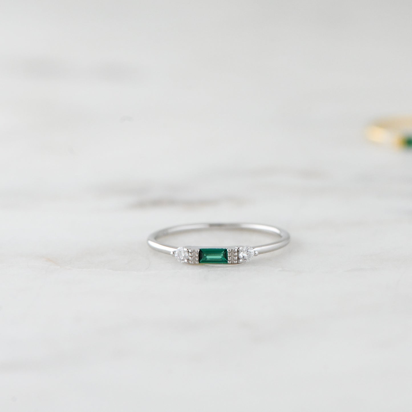 Emerald Baguette Ring