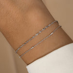 thin dainty silver bracelets for her