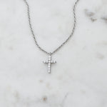 Sterling Silver Diamond Cross Necklace Gift