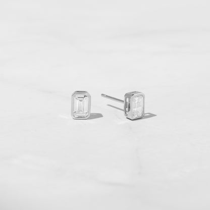 Emerald Cut Stud Earrings