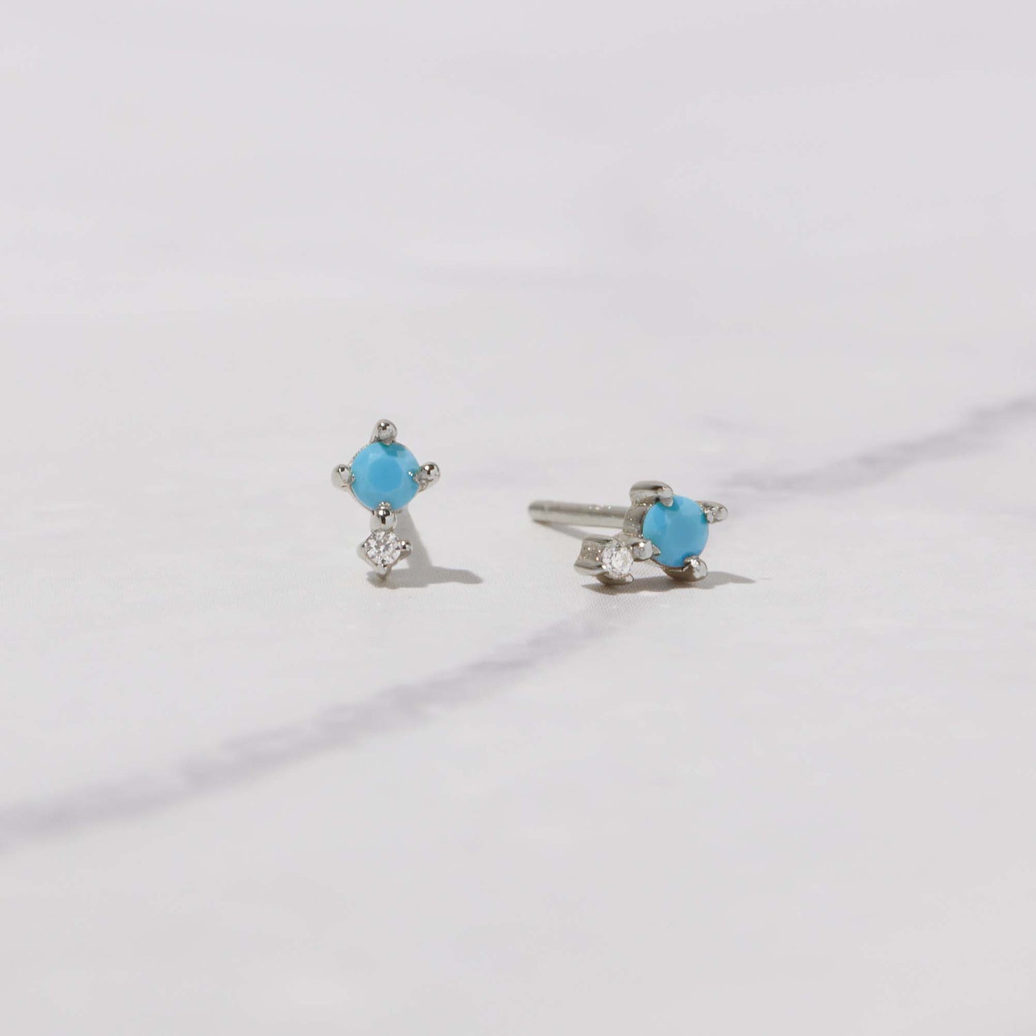 Tiny Turquoise Stud Earrings