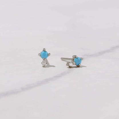 Tiny Turquoise Stud Earrings