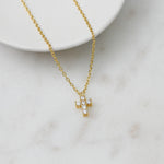 dainty 14k gold plated diamond cz cross necklace the perfect gift for mom, sister, friend.