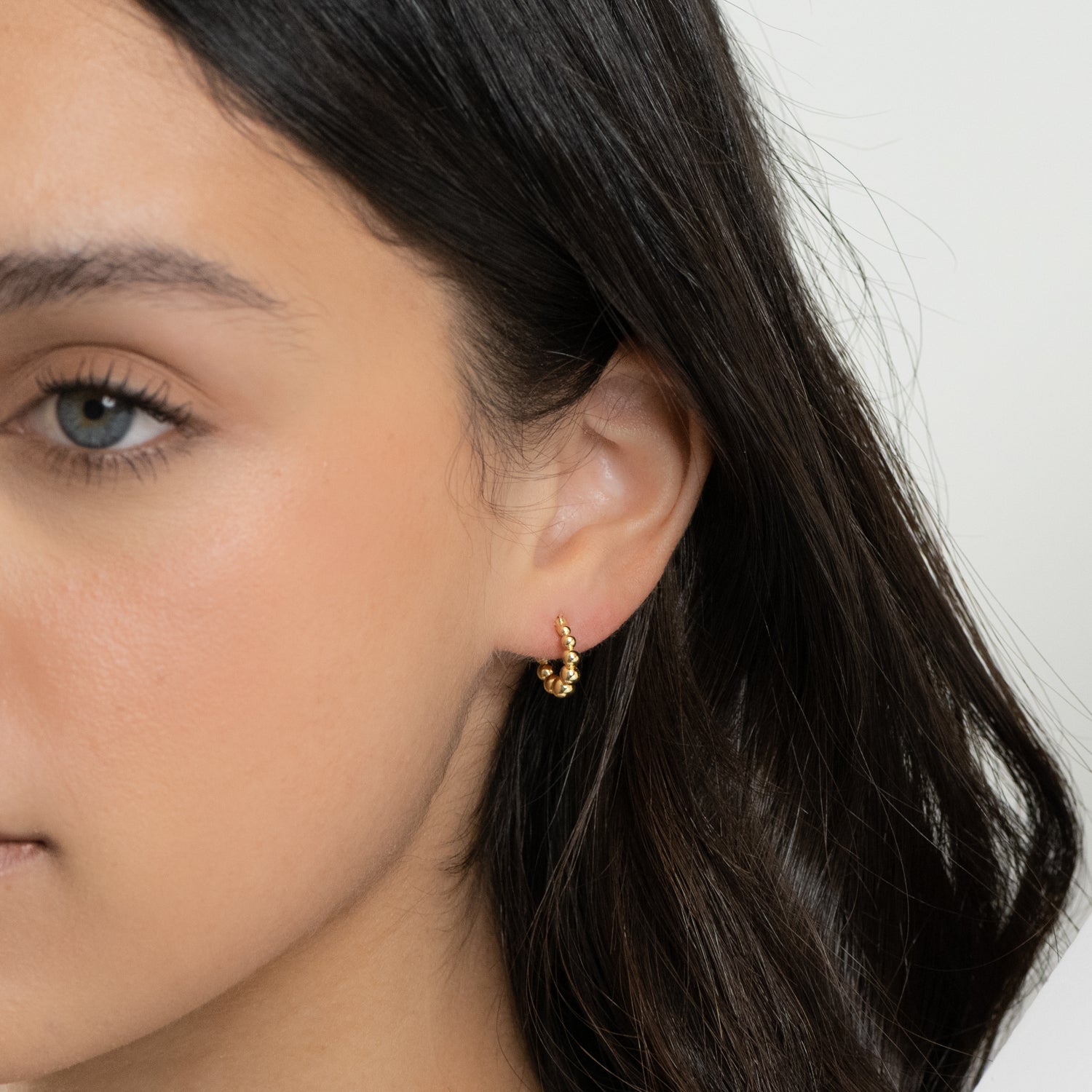 Graduated Beaded Hoop Earrings