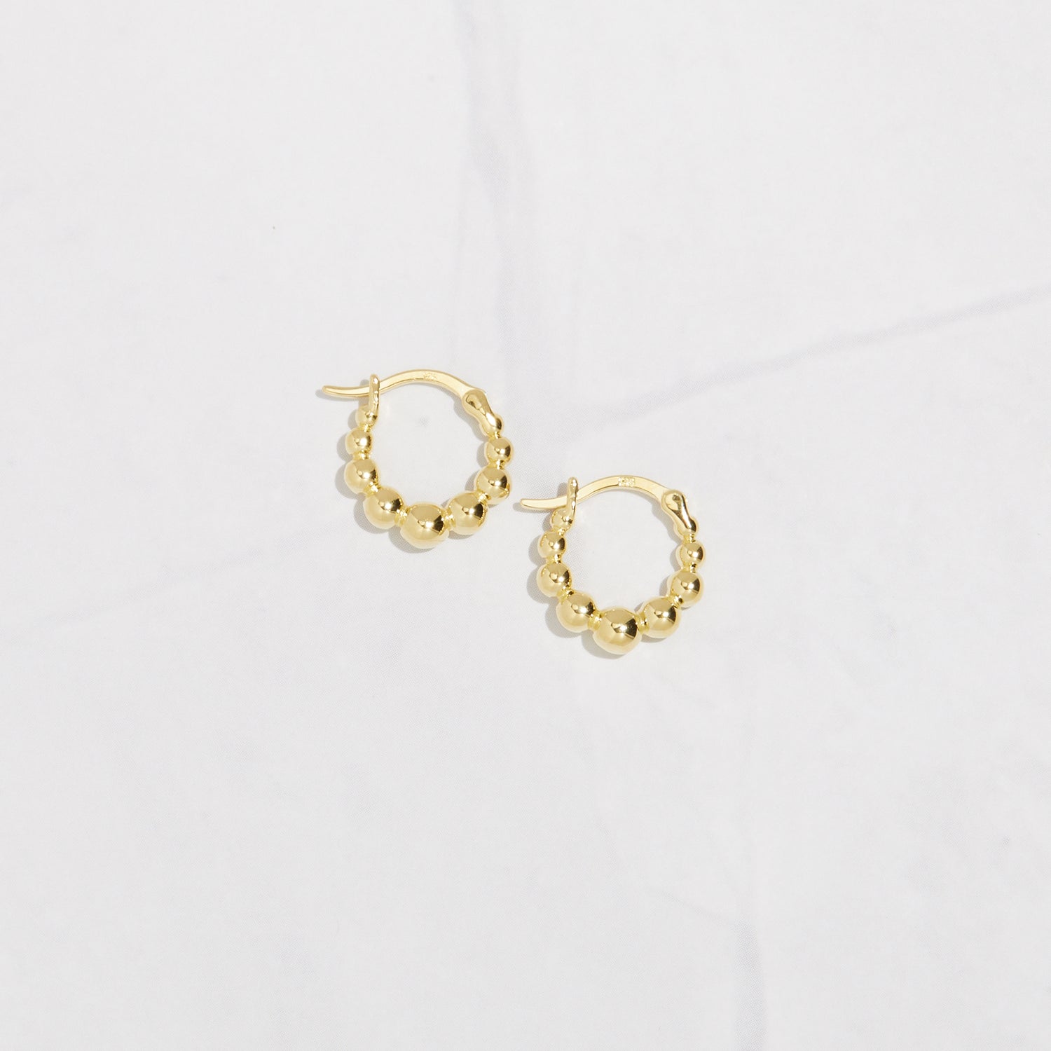 Graduated Beaded Hoop Earrings