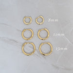 Multiple sizes gold hoops