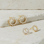 chic delicate cz celestial stud earrings