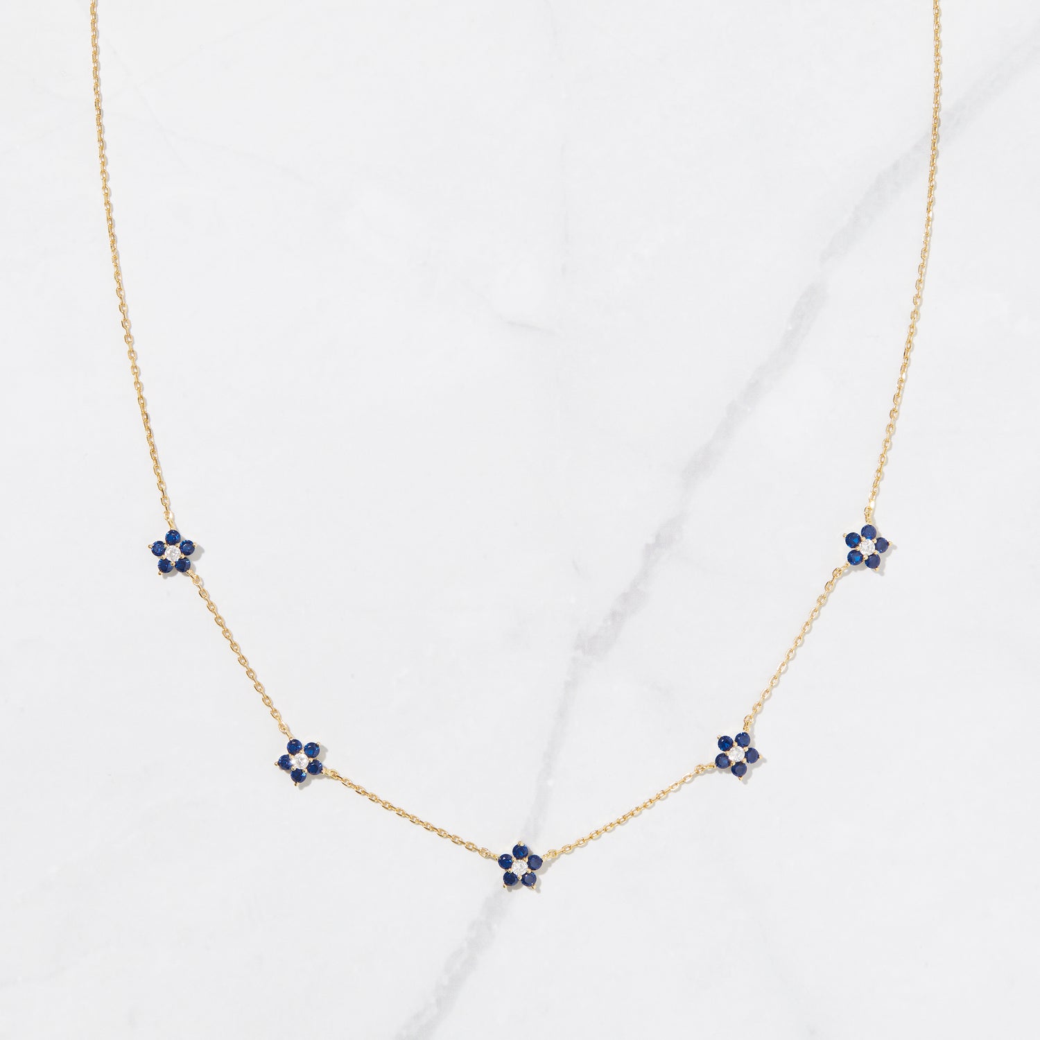 Sapphire Flower Necklace