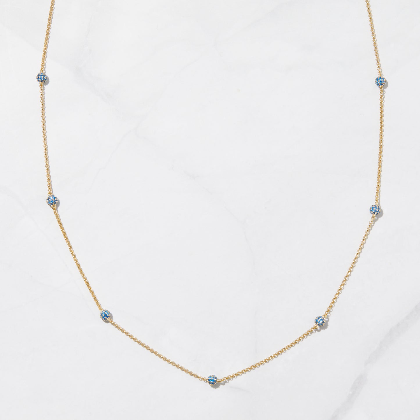 Sapphire Beaded Pavé Necklace