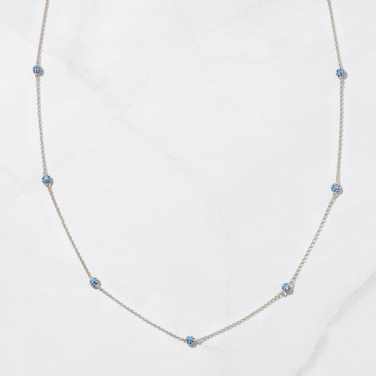 Sapphire Beaded Pavé Necklace