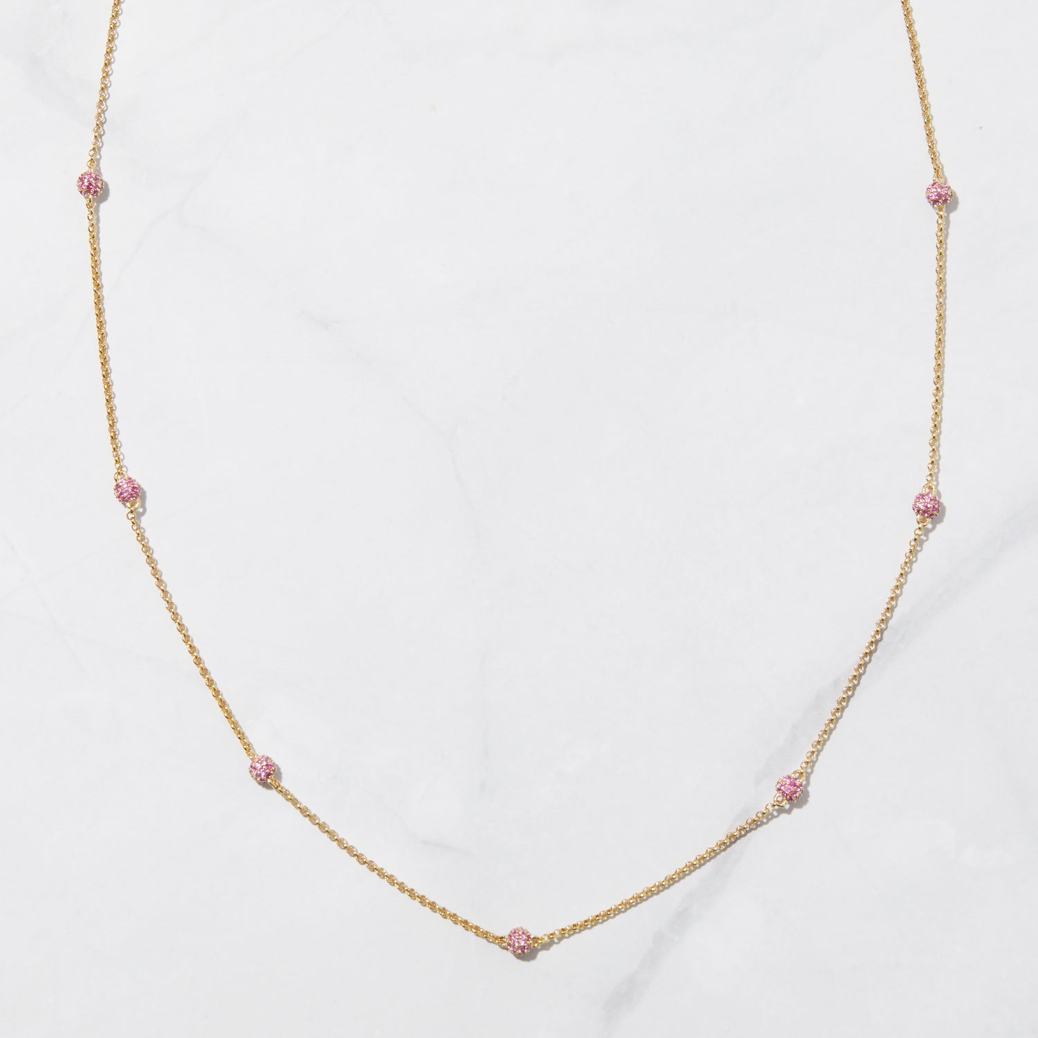 Ruby Beaded Pavé Necklace