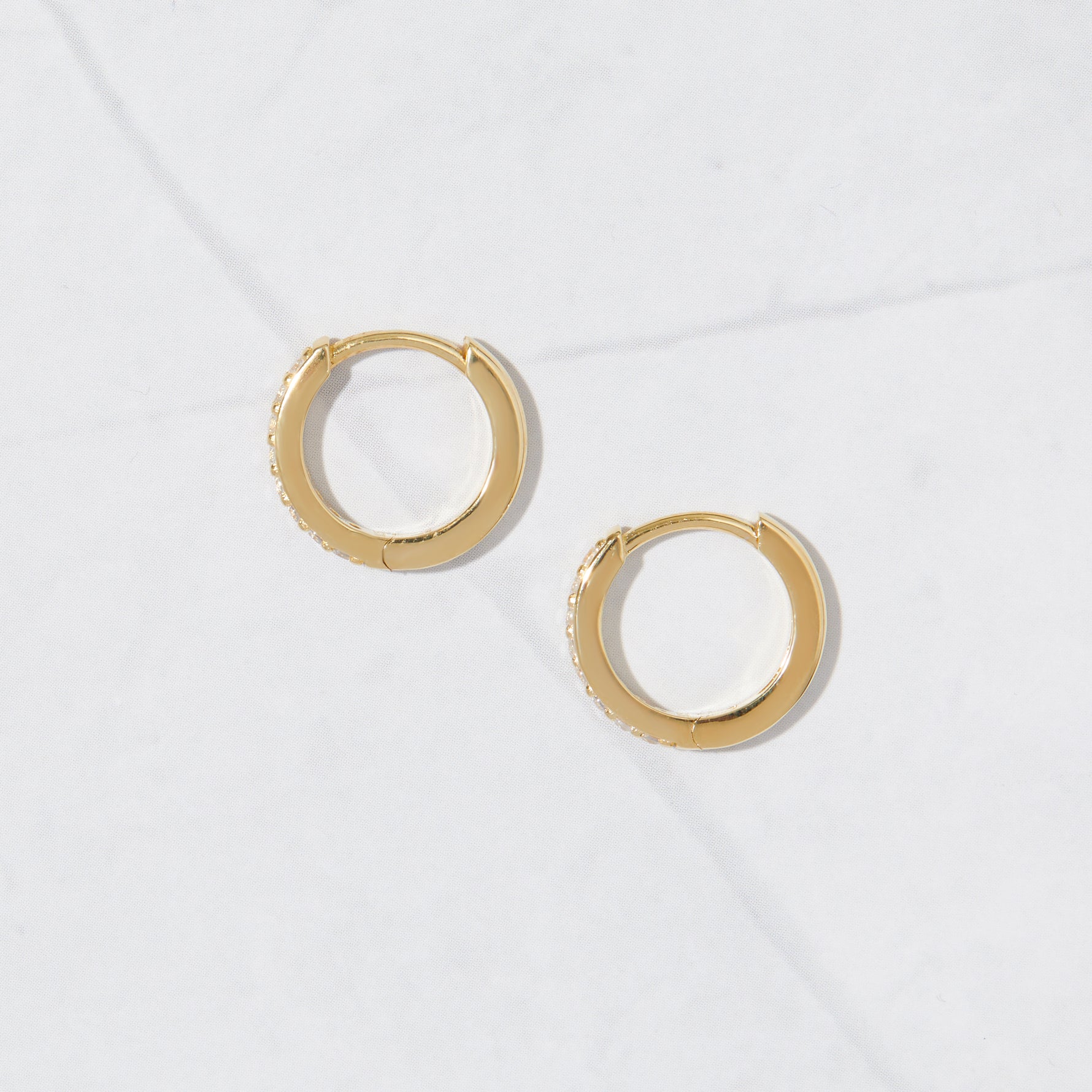 Gold huggie hoop earrings