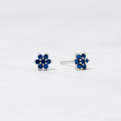 Sapphire Flower Studs