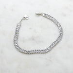 sterling silver baguette cut diamond tennis bracelet