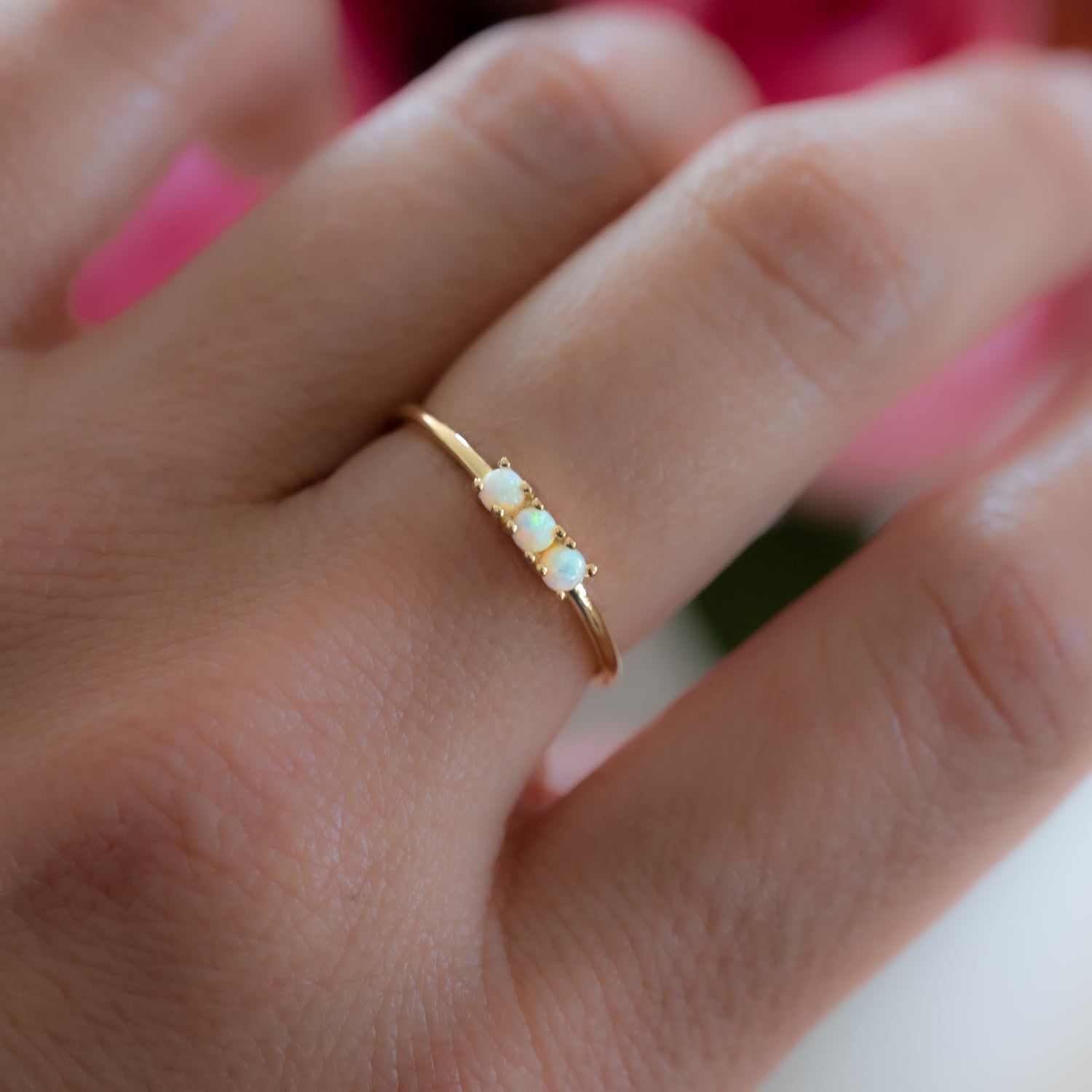 3 Stone Opal Ring