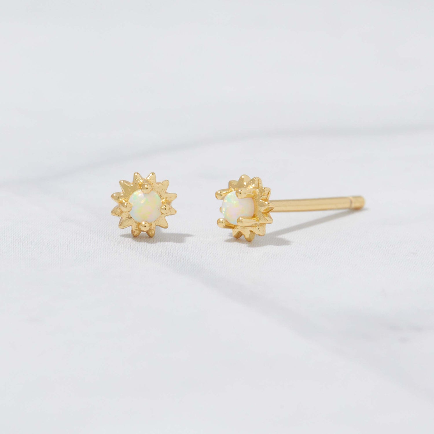 Tiny Sunburst Opal Studs