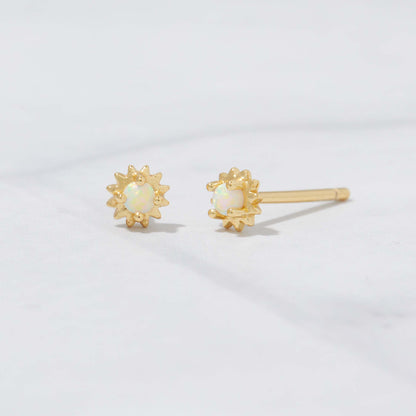 Tiny Sunburst Opal Studs