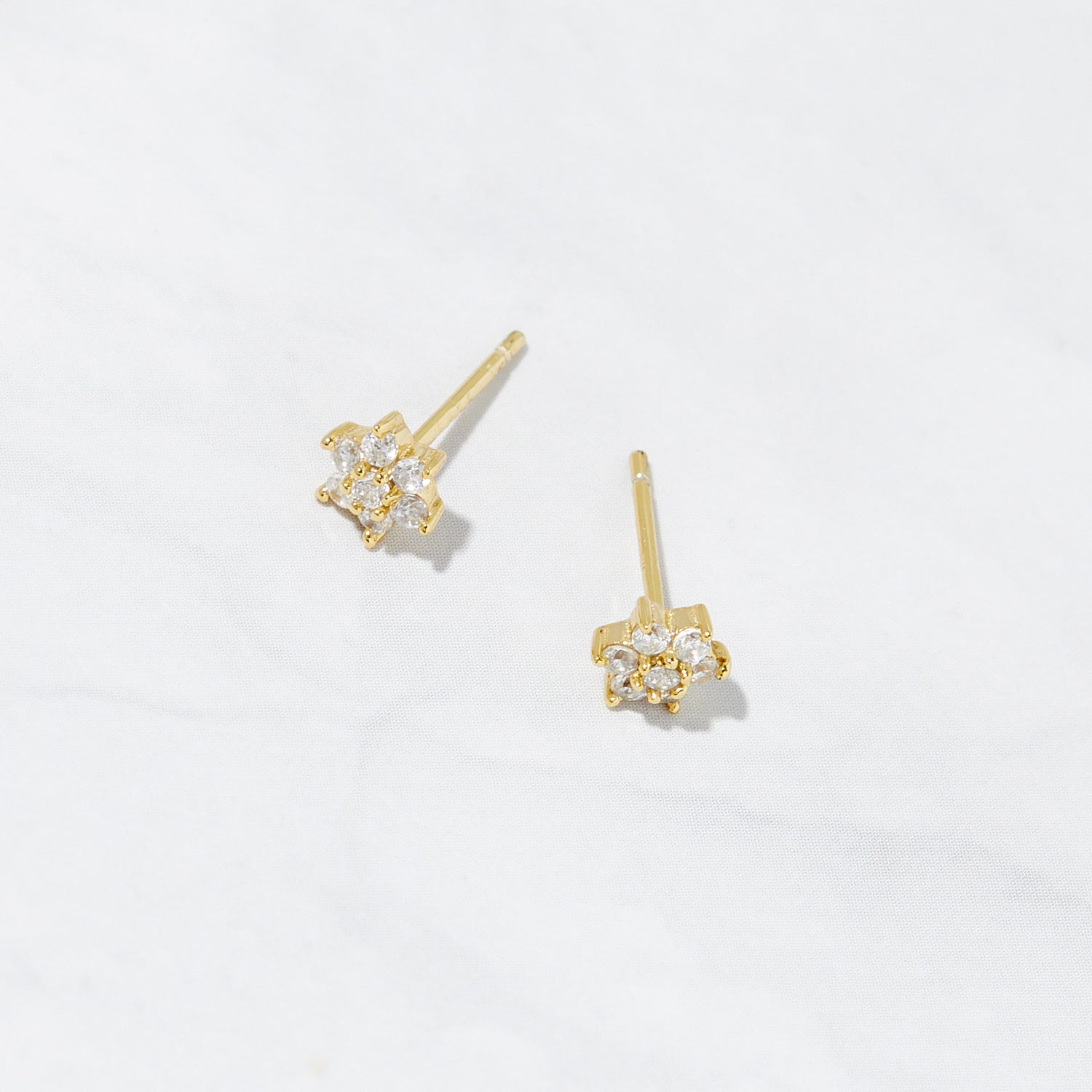 Diamond Flower Studs