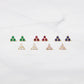 Tiny Ruby 3 Stone Studs