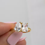 chic gold diamond cz ring for her
