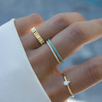Turquoise and gold stacking rings