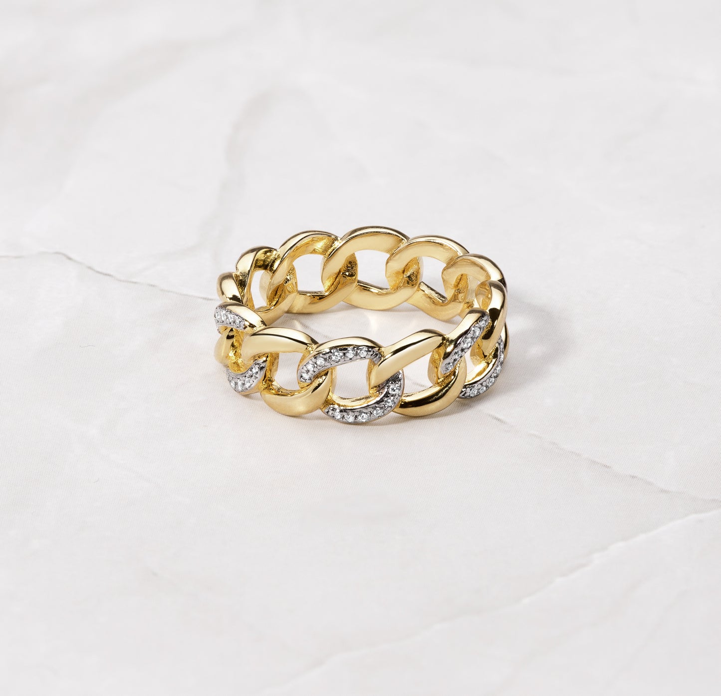 Two-Tone Pavé Chain Ring