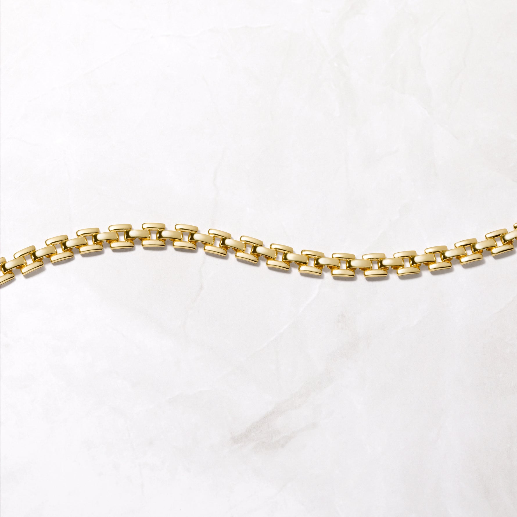 Gold chain square link bracelet
